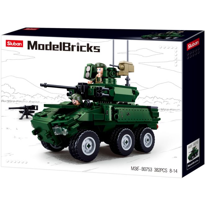 Конструктор Sluban 6x6 Wheeled infantry vehicle 205089 2
