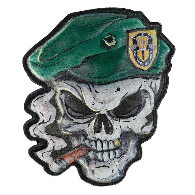 Гумена нашивка 3D UV Green Beret Skull 207199