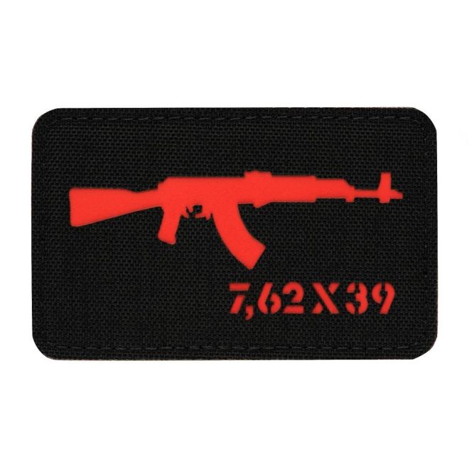 Гумена нашивка M-Tac AKM 7,62x39 Black/Red Laser Cut 207222 1