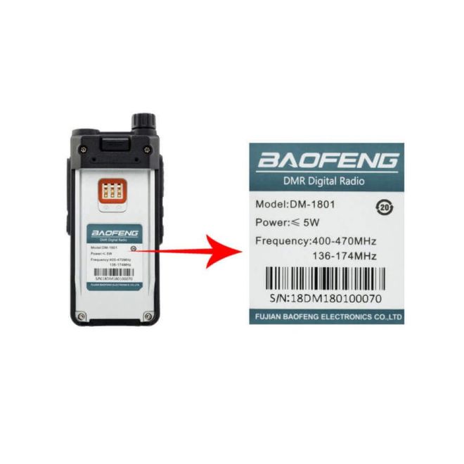 Професионална DMR радиостанция Baofeng DM-1801 000502 6