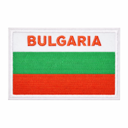 Бродирана нашивка българско знаме с надпис Bulgaria 207676