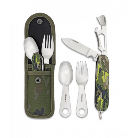 Комплект прибори за хранене и мултитул ALBAINOX Green Camo 207780