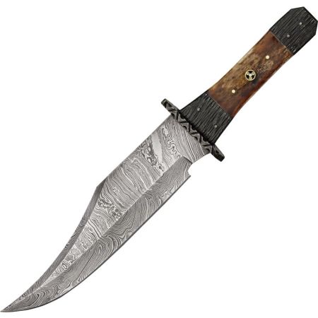 Ловен нож от дамаска стомана Tri Circle Bowie