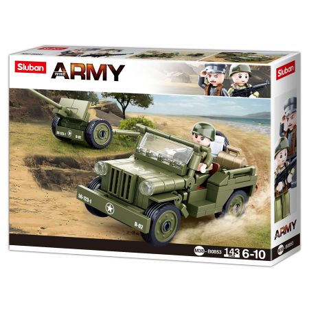 Конструктор Sluban Alied Jeep with Gun 205633 1