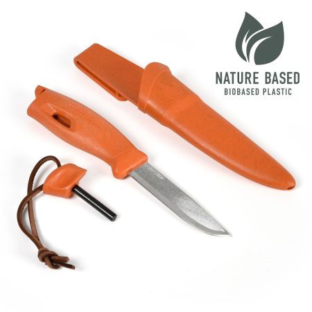 Шведски нож за оцеляване със запалка FireKnife BIO 2in1 Orange 207862 1