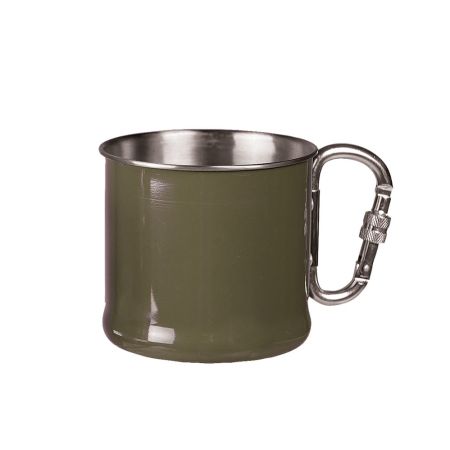 Военно стоманено канче с карабинер 500 ml 205398